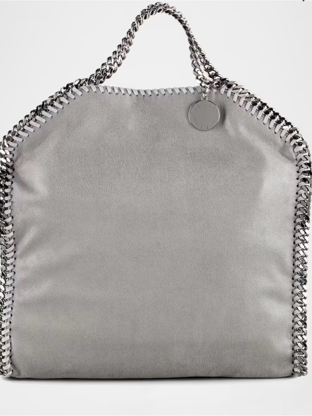 Stella McCartney Falabella Grey Shaggy Deer Vegan Leather Chain Tote Bag